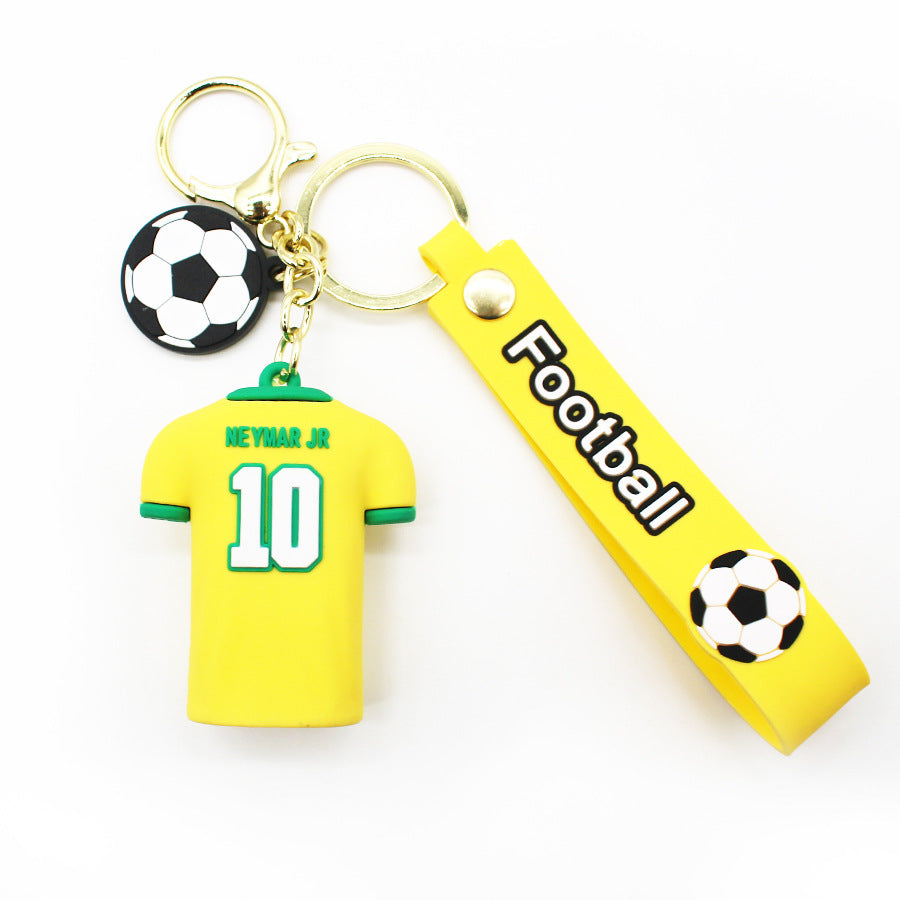 World Cup Soccer Uniform Jersey Keychain 3D Epoxy Creative Football Suit Pendant Football Pendant World Cup Gift