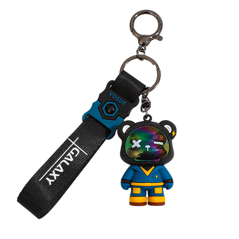 Creative Trendy Cool Bear Keychain Fashion Decorative Pendant Men's and Women's Schoolbags Hanging Decoration Crane Machine Gift