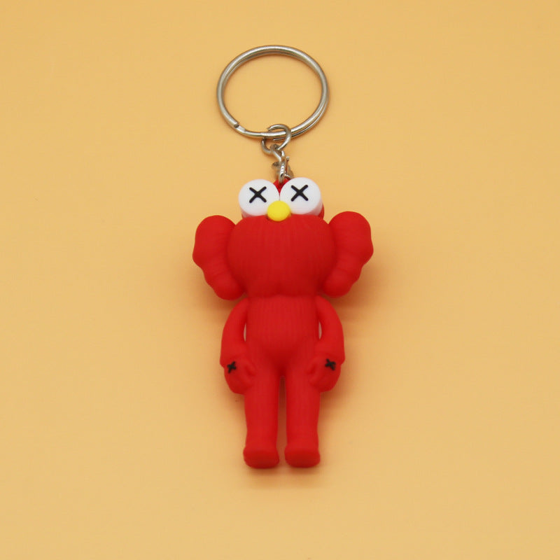 Cool Popular Brand Couple Sesame Street Key Ring KAWS Key Chain Simple Doll Pendant Bag Ornaments Small Gift