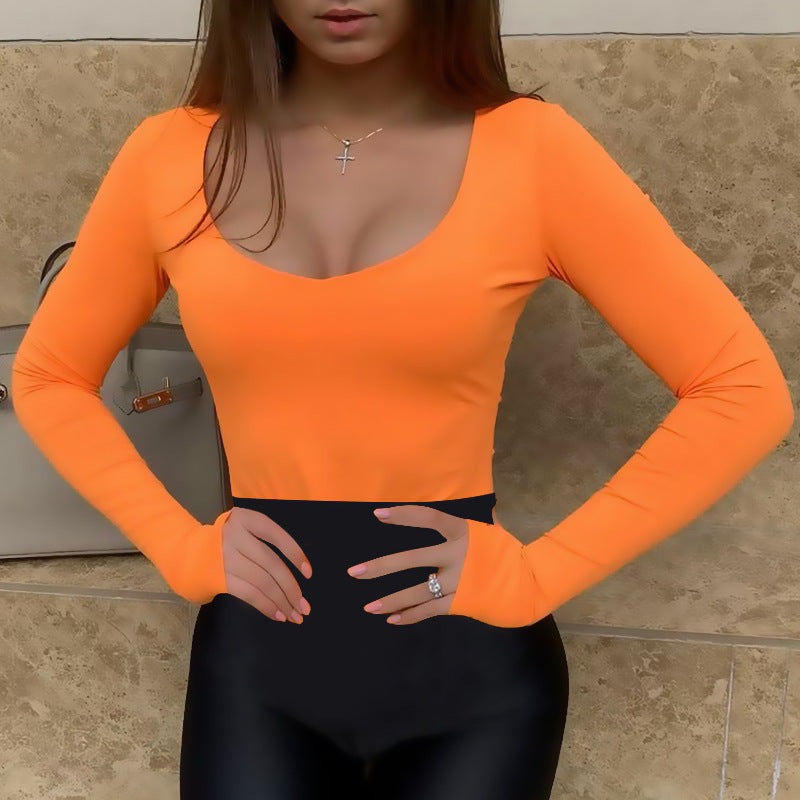 Autumn and Winter New Popular Large Size Plump Girls Stretch Long Sleeve Top Sexy Slim Fit Skinny Undershirt