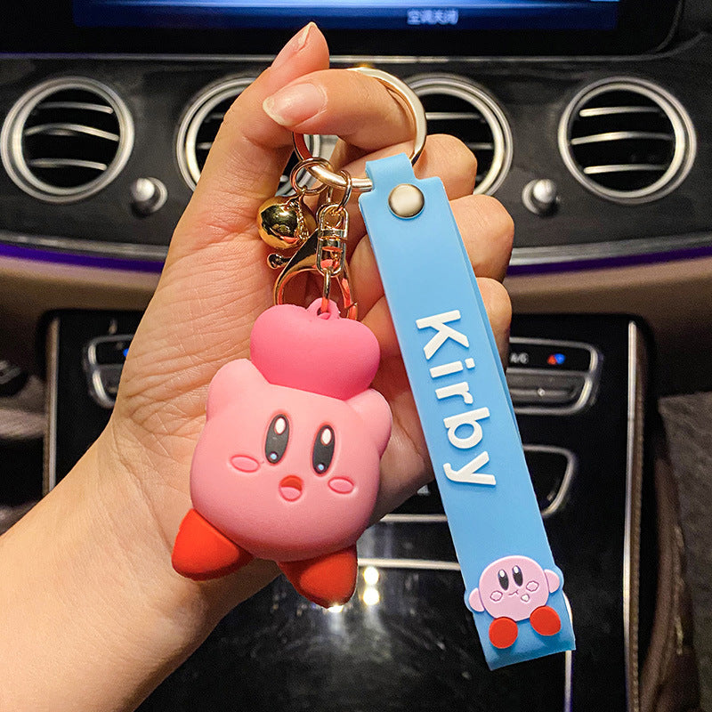 Cute Kirby PVC Keychain Pendant Cartoon Doll Little Creative Gifts Bag Accessories