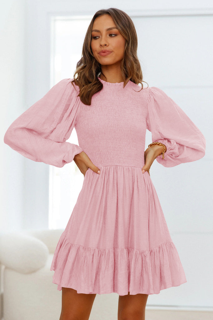 European and American Style Autumn Clothing Fashion Ladies Long-Sleeved Ruffled Dress Temperament Senior French Style Dress