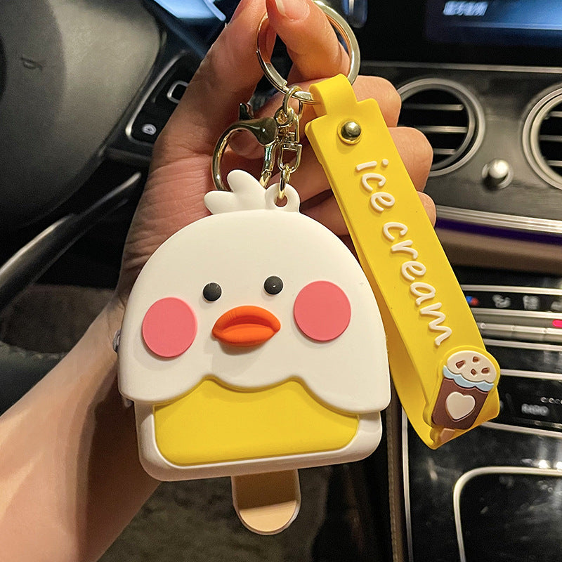 Cartoon Epoxy Small Yellow Duck Coin Purse Keychain Pendant Cute Chicken Storage Small Object Bag Ornaments