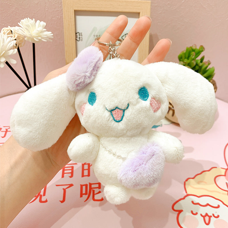 Creative Plush Big Ear Dog Doll Keychain Pendant Cute Exquisite Car Key Chain Bag Small Ornaments