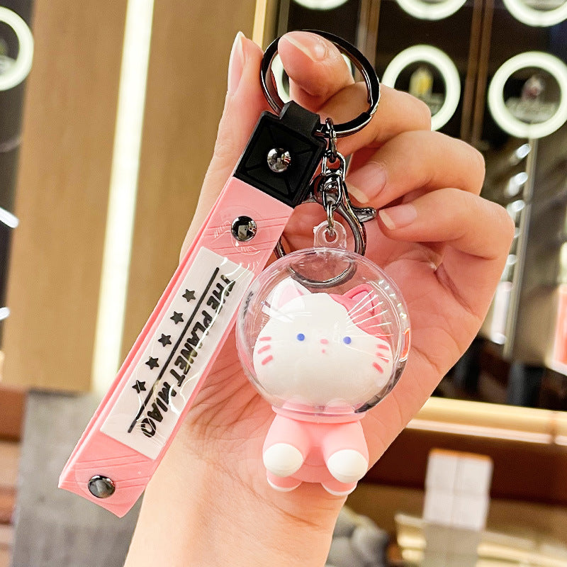 Mask Space Kitten Key Buckle Cute Automobile Hanging Ornament Exquisite Bag Ornaments Crane Machine Gift