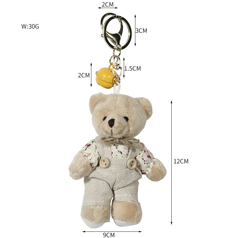 Cartoon Key Button Sackcloth Bear Doll Schoolbag Pendant Creative Bag Pendant Cute Doll Plush Toys