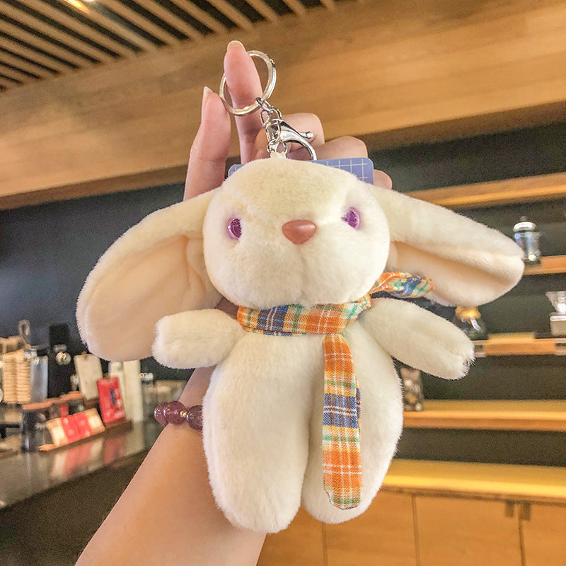 Creative Cartoon Rabbit Keychain Ornaments Plush Doll Doll Pendant Cute Schoolbag Hanging Ornaments Cute Key Ring