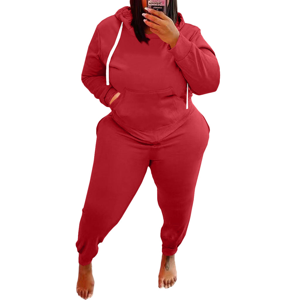 Women's plus Size Fashion Casual Exercise Suit Sweater Two-Piece Set