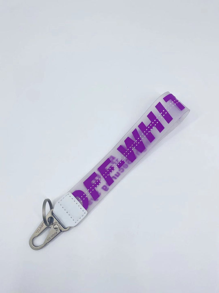 Fashion Brand off White Keychain Plastic Transparent Epoxy Three-Dimensional Letters PVC Mobile Phone Pendant