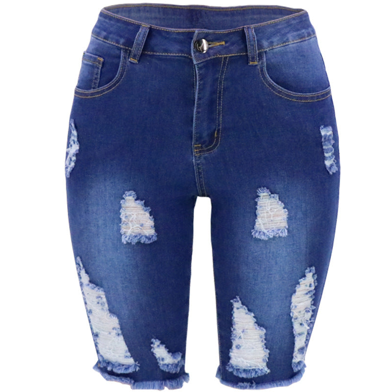 Bestseller Candy Color Ripped Large Size Women's Jeans Women