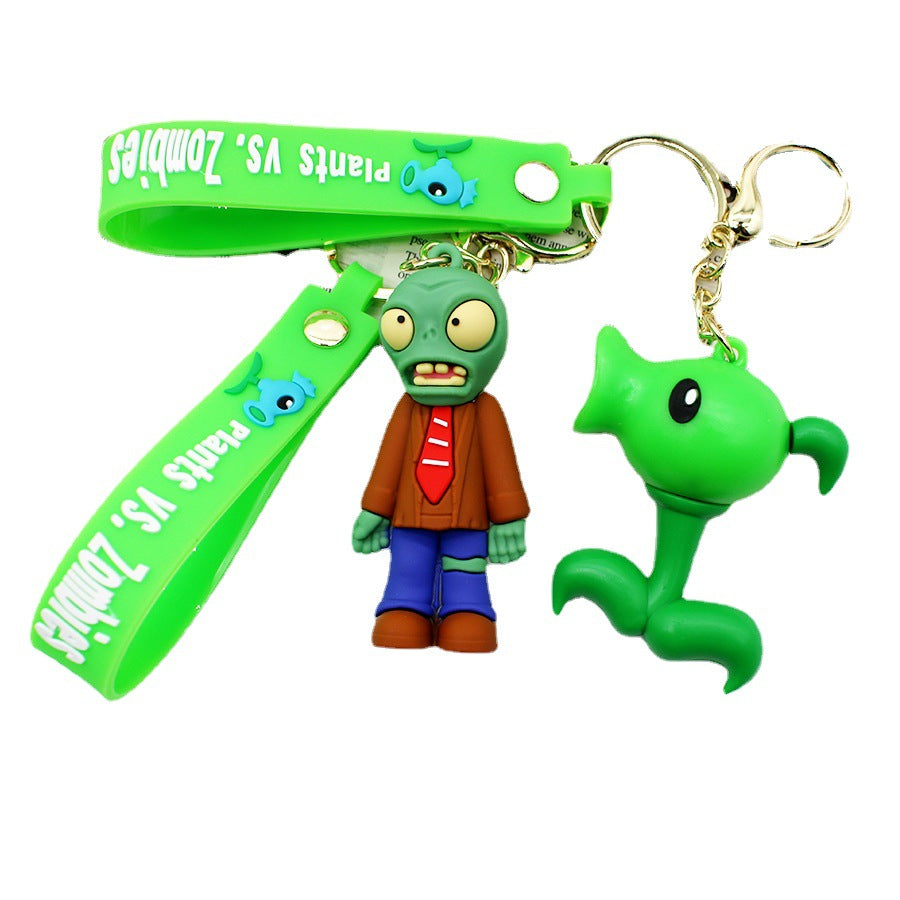 Cartoon 3D Epoxy Plants Vs Zombies Keychain Surrounding the Game Same Plant Zombie Key Chain