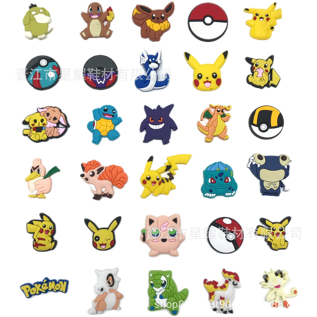 Pokémon PVC Soft Rubber Hole Shoes Decorative Buckle Hole Shoes Shoe Ornament Shoe Buckle Accessories
