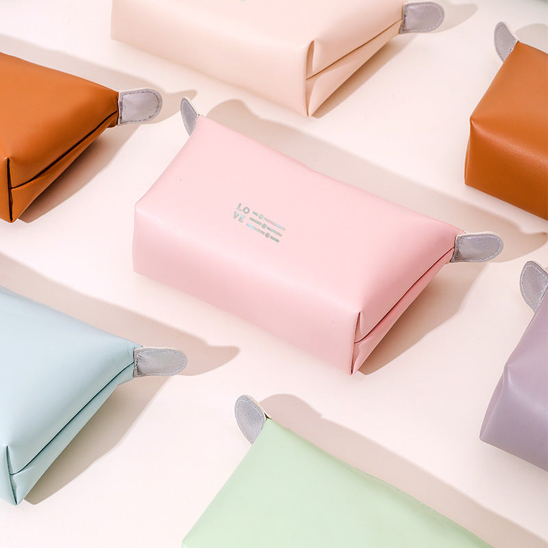 Heart Dumpling Making Waterproof Cosmetic Bag Wash Bag Convenient Portable Storage Bag Candy Color Cosmetic Bag