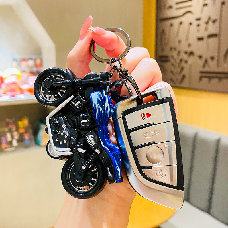 Creative Mini Harley Pull Back Car Bag Automobile Hanging Ornament Cool Trendy Model Small Gift Keychain