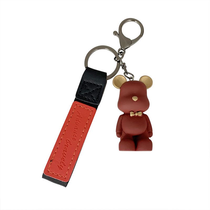 Bow Tie Bear Keychain Creative Cute Bear Violent Bear Pendant Car Ring Couple Schoolbag Ornaments