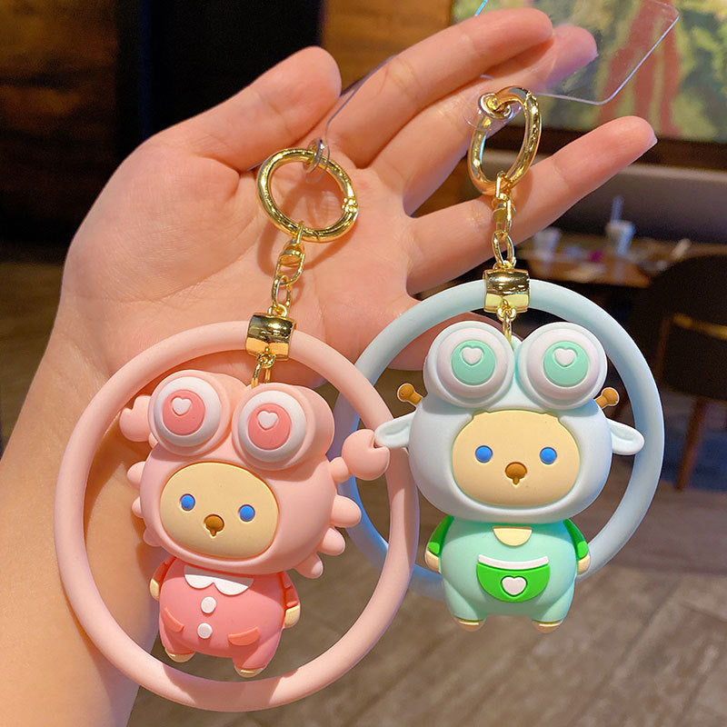 Decompression Multi-Function Keychain Mobile Phone Pendant Female Cute Cartoon Couple Car Key Chain Pendant Small Gift