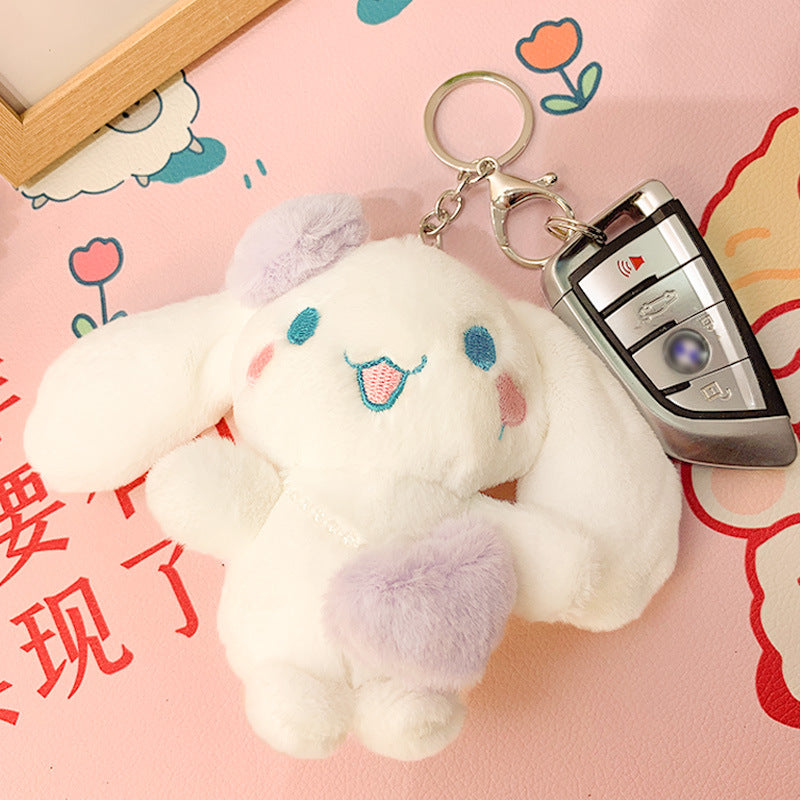 Creative Plush Big Ear Dog Doll Keychain Pendant Cute Exquisite Car Key Chain Bag Small Ornaments