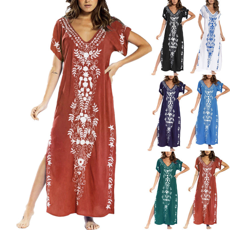 Beach Cover-up Printed Beach Long Dress