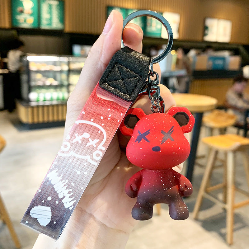 Cartoon Color-Changing Bear Keychain Accessories Couple Car Key Chain Pendant Bag Hanging Ornament Little Creative Gifts