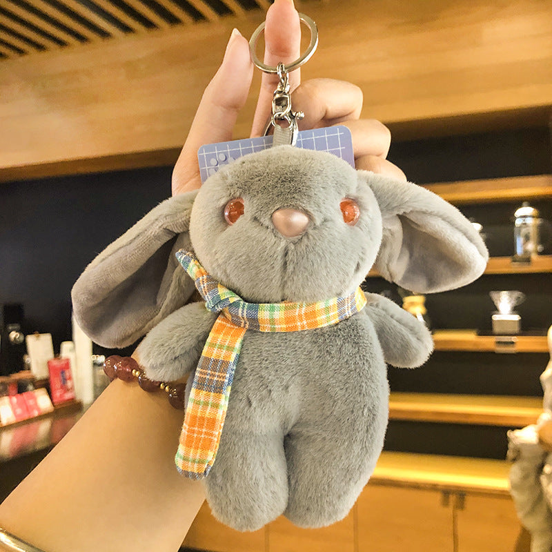 Creative Cartoon Rabbit Keychain Ornaments Plush Doll Doll Pendant Cute Schoolbag Hanging Ornaments Cute Key Ring