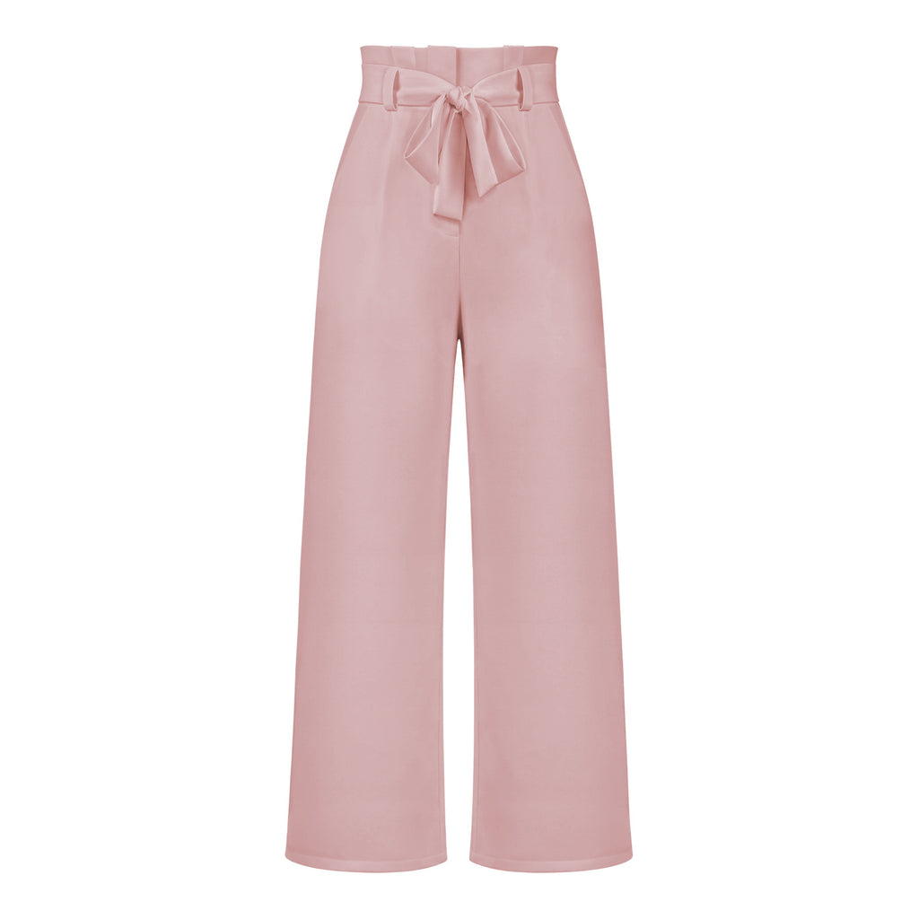 Workwear Women's Dress Suit Pants Casual All-Matching Wide Leg Trousers with Belt Temperament Commuting Pants Summer