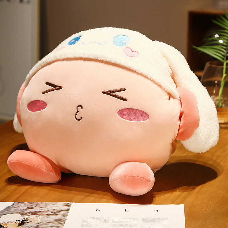 Creative Cartoon Kirby Three-in-One Doll Pillow and Blanket Anime Peripheral Secondary Plush Toy