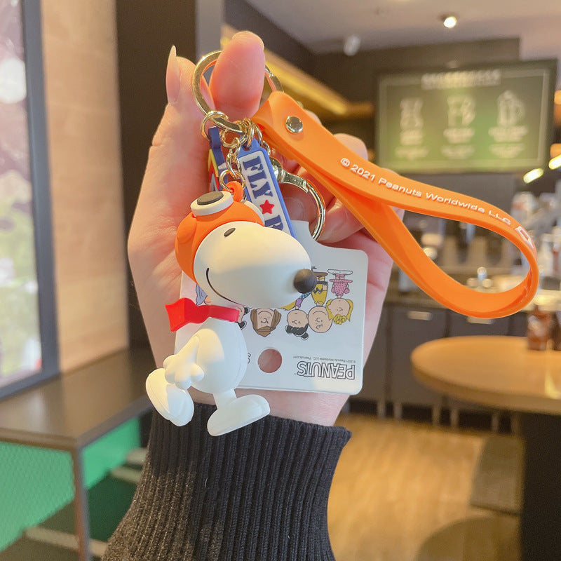 Cartoon Snoopy Second Generation Charlie Brown Doll Keychain Lovely Bag Pendant IP Authorized Ornaments