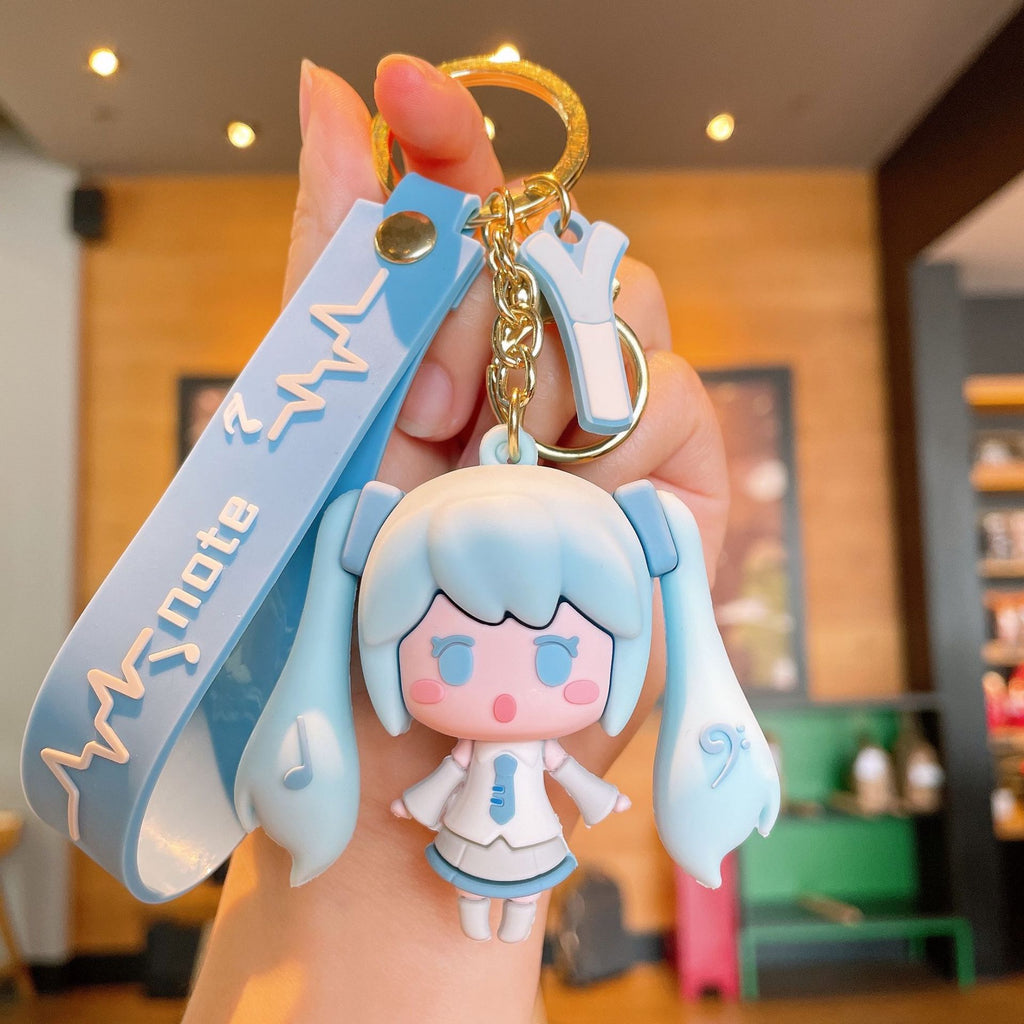 Cartoon Epoxy Hatsune Girl Keychain Car Key Chain Couple Bags Pendant Creative Key Ring