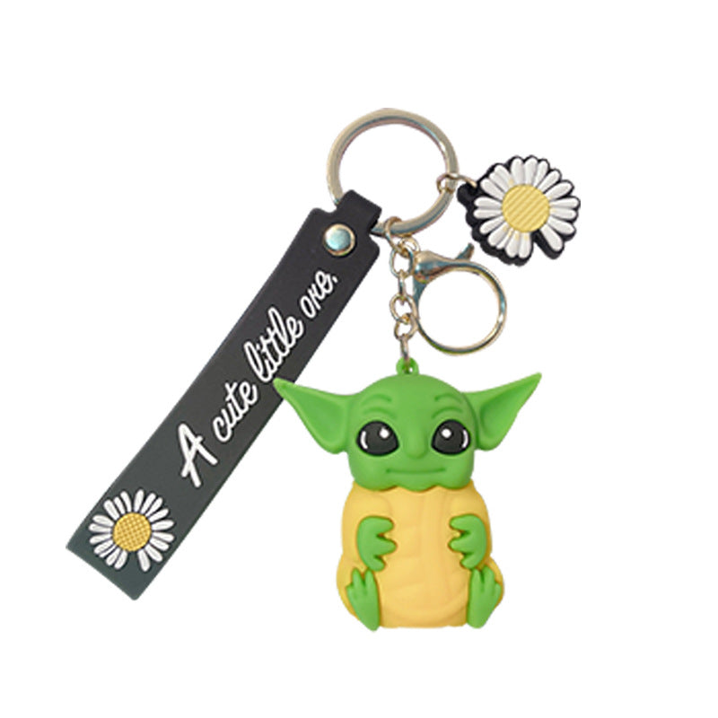 Cute Yuda Baby Keychain Creative PVC Figurine Automobile Hanging Ornament Lovely Bag Pendant Accessories