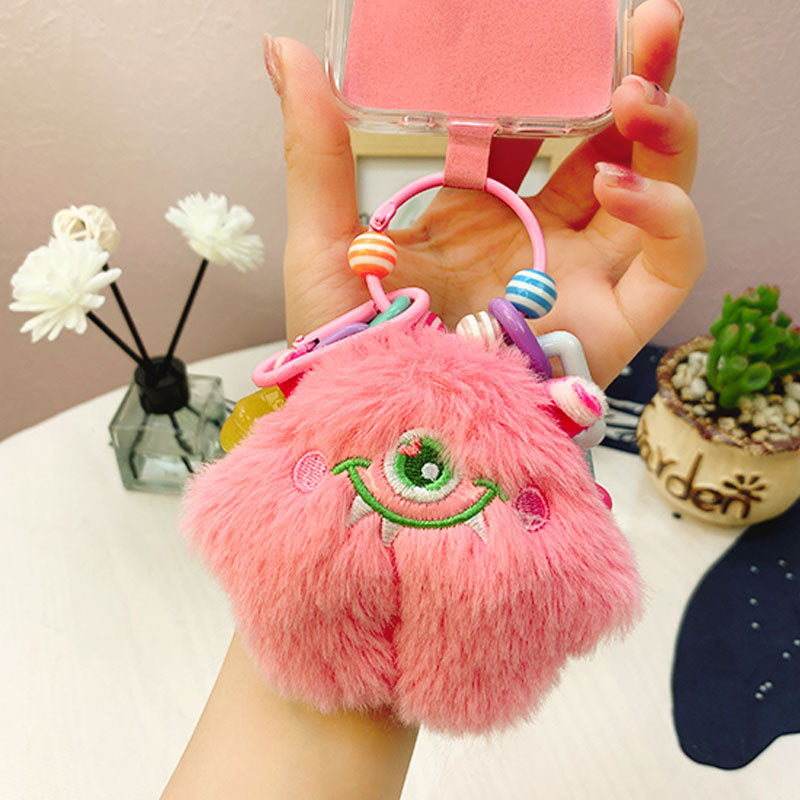 Creative Stay Cute Plush Little Monster Phone Chain Pendant Cartoon Couple Female Cars and Bags Accessories Keychain