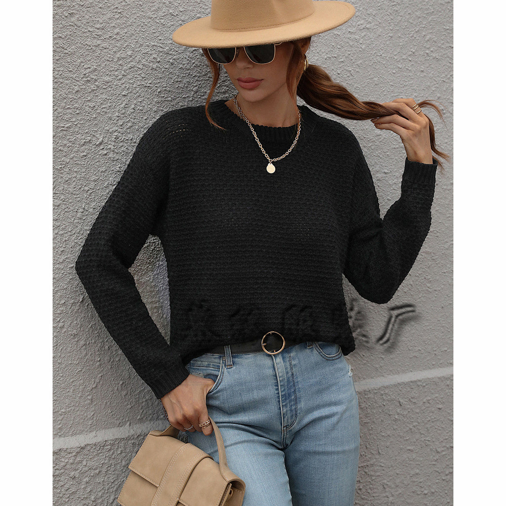 Bottoming round Neck Knitwear for Women round Neck All-Matching Loose Foreign Trade Sweater for Women