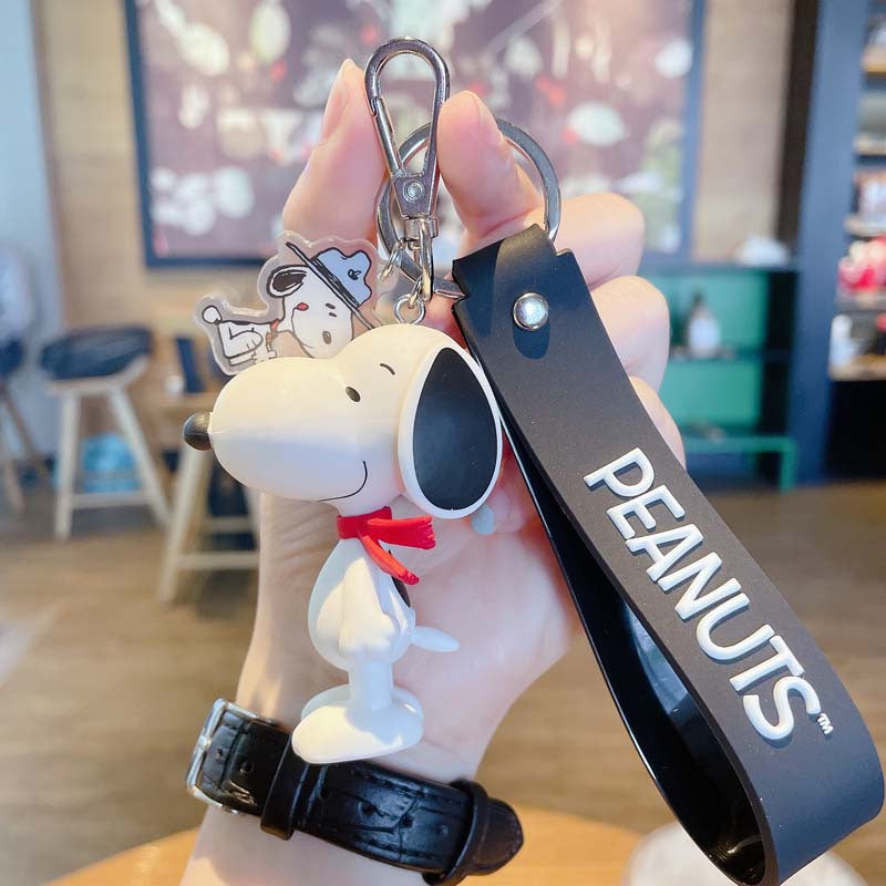 Cartoon Genuine Snoopy Charlie Keychain Bag Three-Dimensional Pendant Cute Car Pendant Key Chain