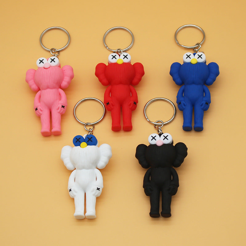 Cool Popular Brand Couple Sesame Street Key Ring KAWS Key Chain Simple Doll Pendant Bag Ornaments Small Gift