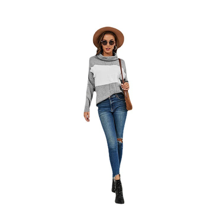 Turtleneck Cable-Knit Sweater Fashion Oversized Pullover Women's Clothing