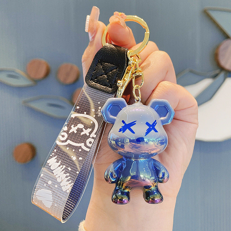 Cartoon Color-Changing Bear Keychain Accessories Couple Car Key Chain Pendant Bag Hanging Ornament Little Creative Gifts