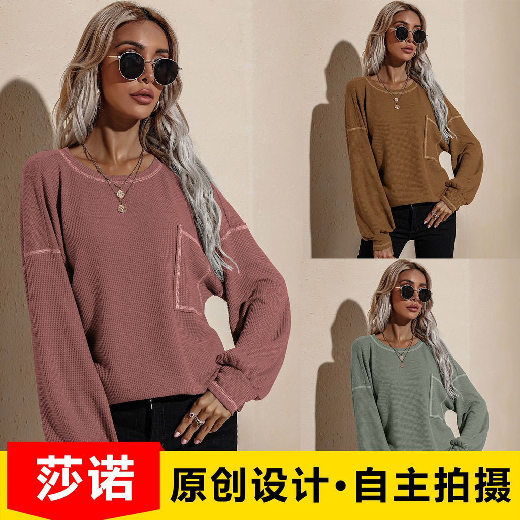 European and American women's clothing 2022 thin sweater women's spring new fashion loose top