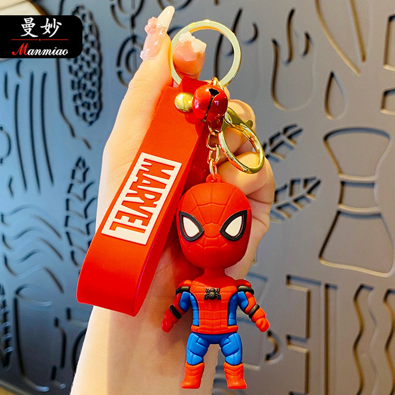 Cartoon Anime Avengers Keychain Automobile Hanging Ornament Spider-Man Doll Key Chain Small Jewelry