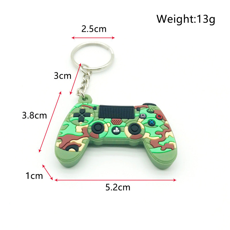 Camouflage PS4 Gamepad Keychain Handheld Game Console Charm Nostalgic Joystick Car Key Pendant