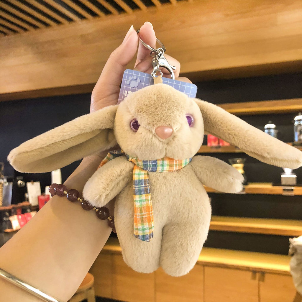 Creative Cartoon Rabbit Keychain Ornaments Plush Doll Doll Pendant Cute Schoolbag Hanging Ornaments Cute Key Ring