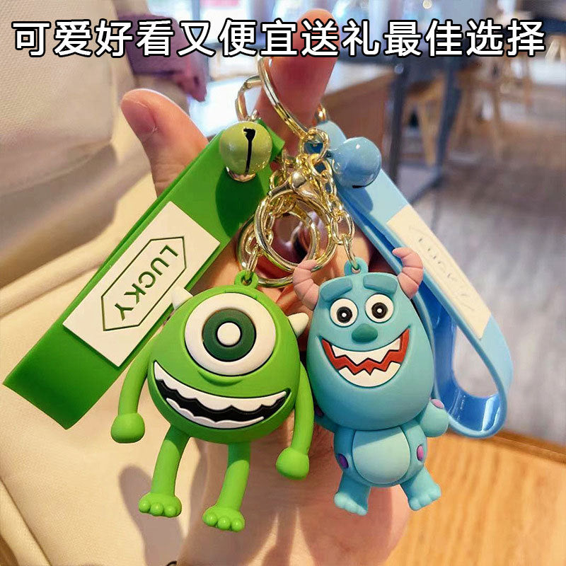 Cartoon Epoxy Big Eyes Hair Monster Keychain Cute Creative Doll Automobile Hanging Ornament Bag Ornament Gifts