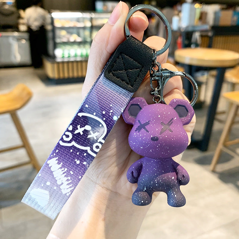 Cartoon Color-Changing Bear Keychain Accessories Couple Car Key Chain Pendant Bag Hanging Ornament Little Creative Gifts