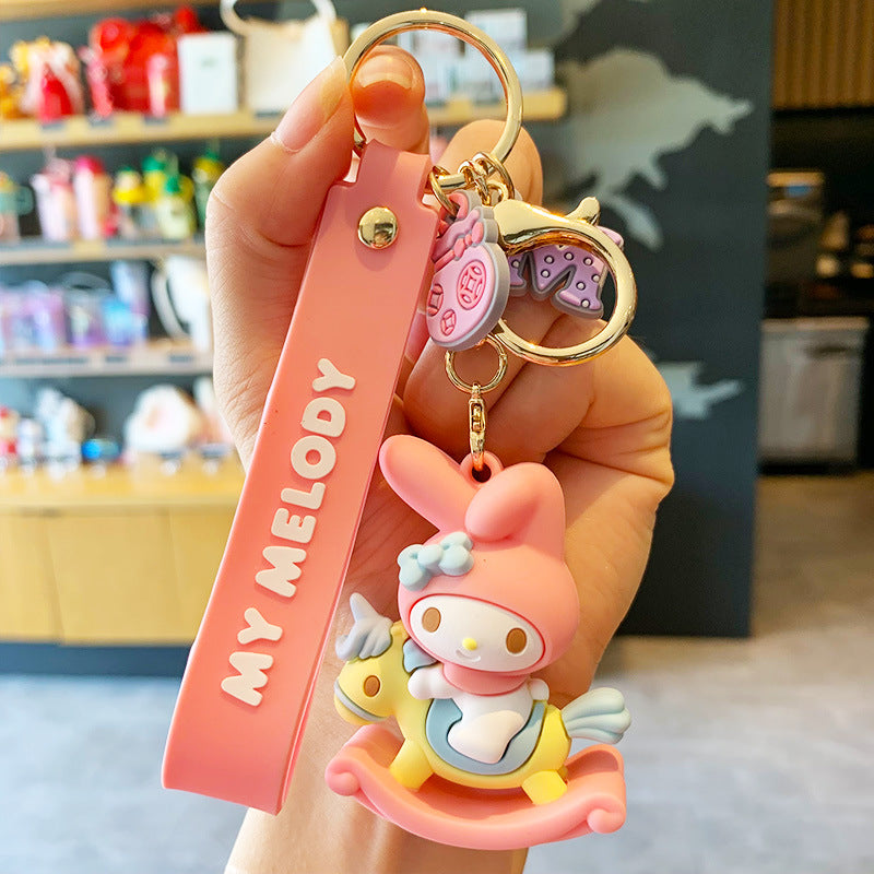 Cartoon Sanrio Big Ear Dog Keychain Pendant Creative Cute Car Key Chain Ornament Gifts