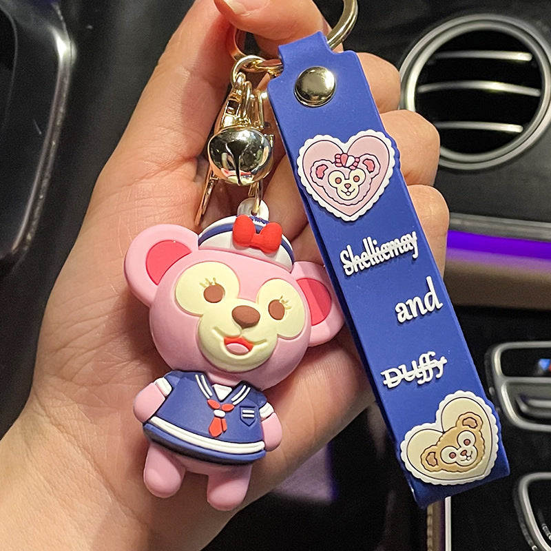 Cartoon Doll Epoxy Duffy Bear Keychain Pendant Nick Fox Monkey Ornaments Business Small Gift