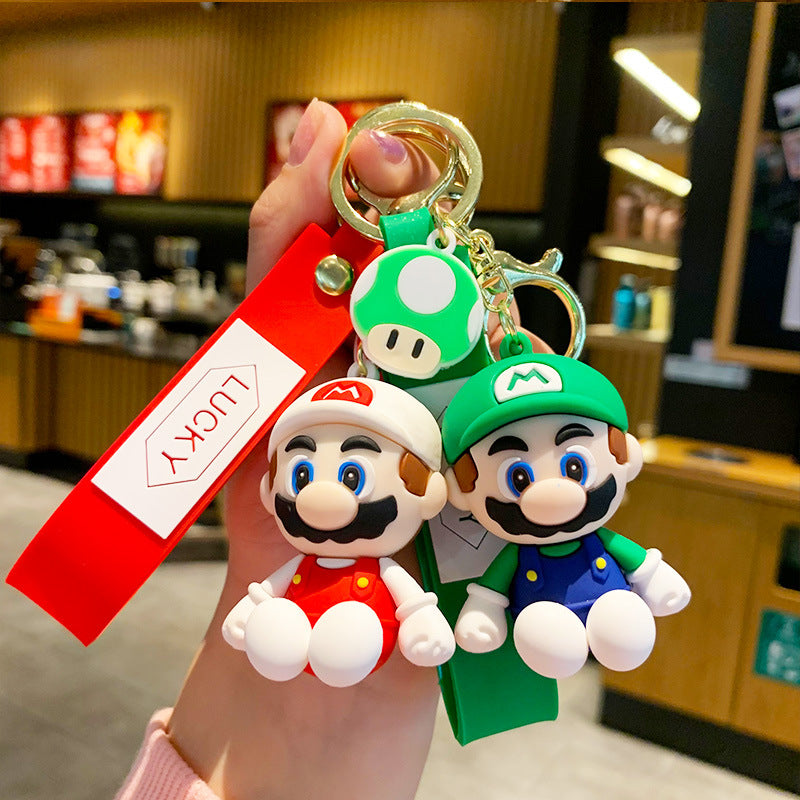 Creative Epoxy Mario Doll Keychain Pendant Cute Cartoon Car Key Chain Pendant Small Gift