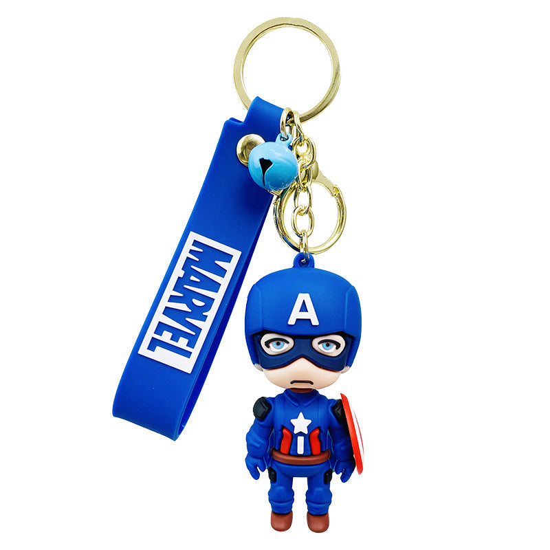 Cartoon Anime Avengers Keychain Automobile Hanging Ornament Spider-Man Doll Key Chain Small Jewelry