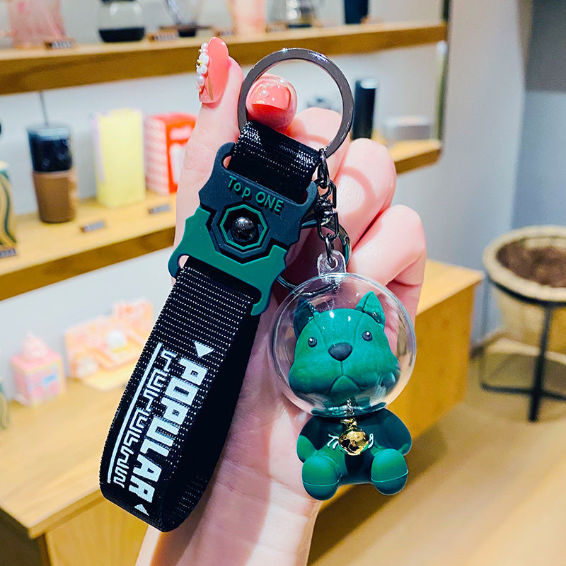 Creative Space Method Dog Fighting Cartoon Fashionable Car Key Ring Schoolbag Pendant Pair