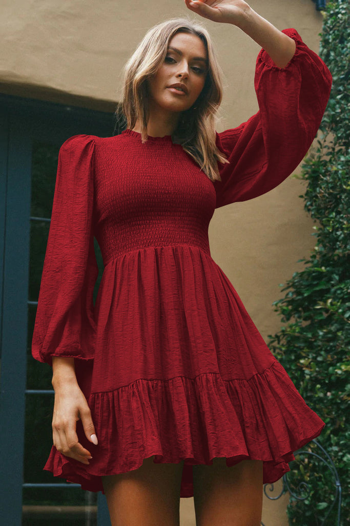 European and American Style Autumn Clothing Fashion Ladies Long-Sleeved Ruffled Dress Temperament Senior French Style Dress