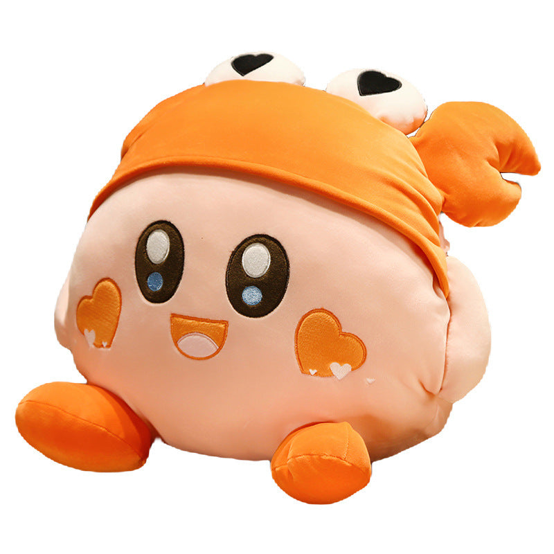 Creative Cartoon Kirby Three-in-One Doll Pillow and Blanket Anime Peripheral Secondary Plush Toy