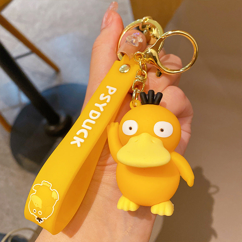 Creative Pokemon Series Psyduck Keychain Ornaments Little Duck Car Key Chain Schoolbag Pendant Small Gifts