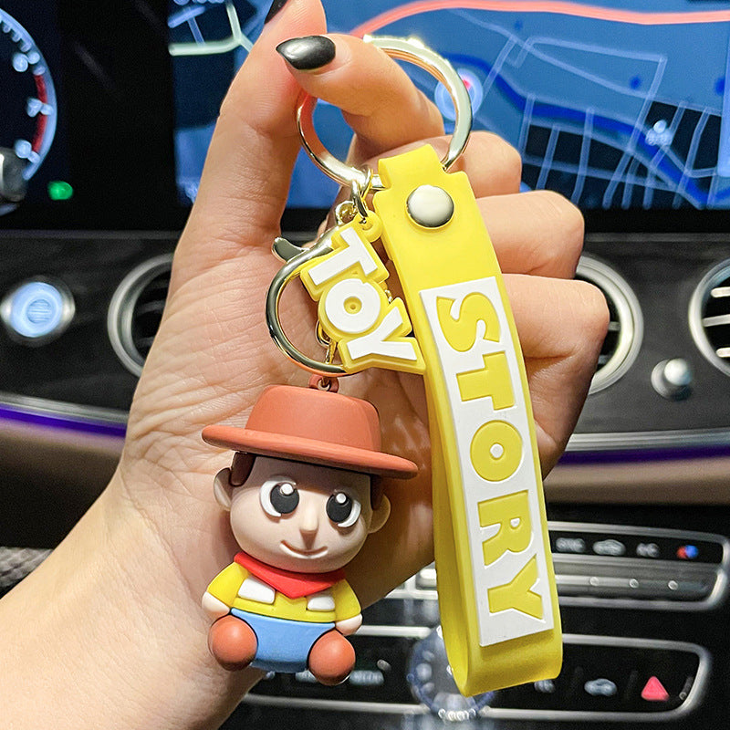 Cartoon Bus Light Year Keychain Pendant Epoxy Doll Cute Couple Bags Ornaments Car Key Chain Accessories